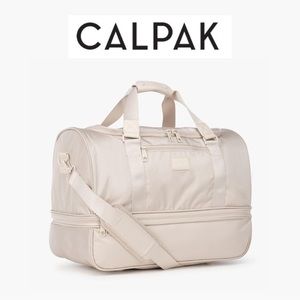 Calpak Stevyn Duffel Bag with Shoe Compartment in Dune Beige Tote Bag Luggage
